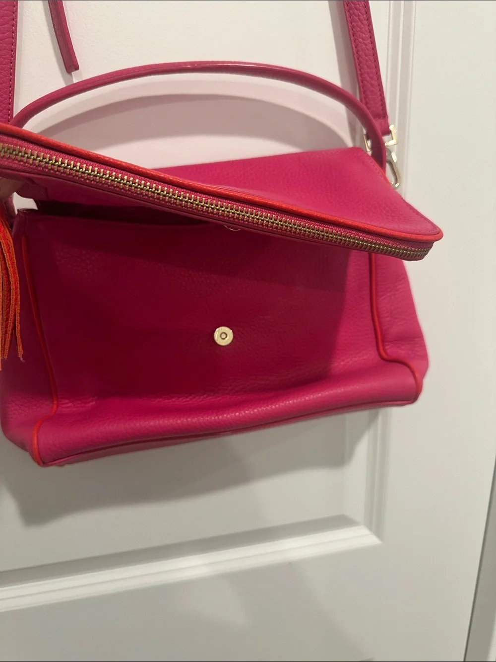 kate spade Hot Pink Leather Crossbody with Tassel